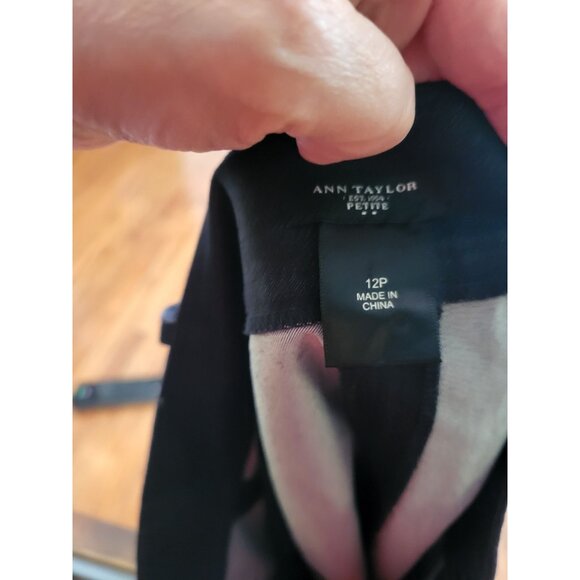 Ann Taylor Navy Faux Button Up Mini Skirt 12P Preppy Tailored Minimal Old Money - Picture 8 of 8